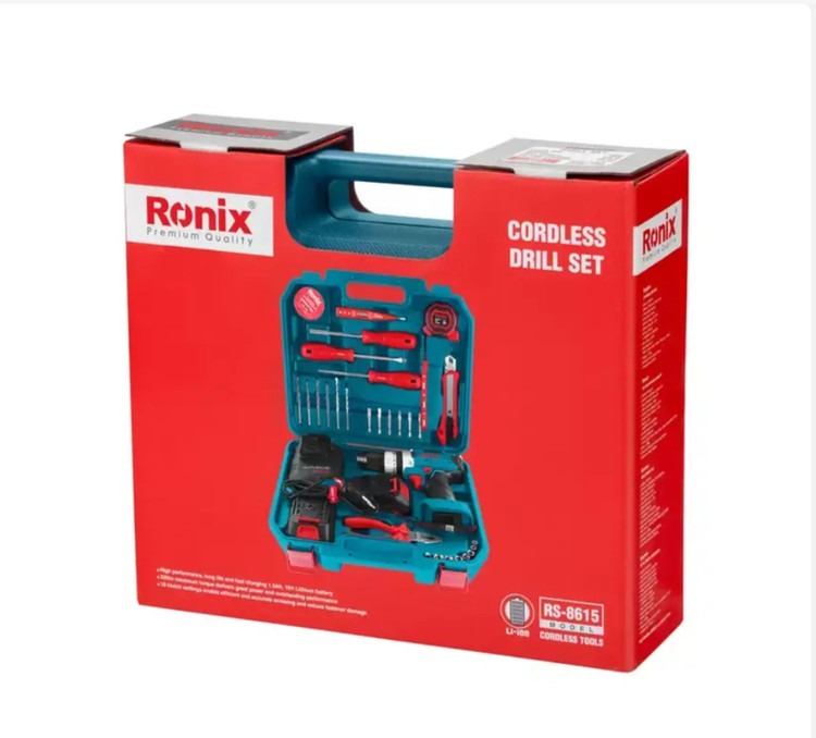 کیت دریل شارژی چکشی16 ولت 33 پارچه رونیکس مدل RS_8615