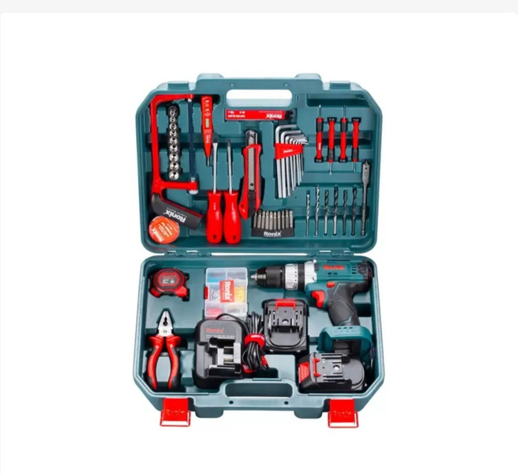 کیت دریل شارژی چکشی 20 ولت 53 پارچه رونیکس مدل RS_8620